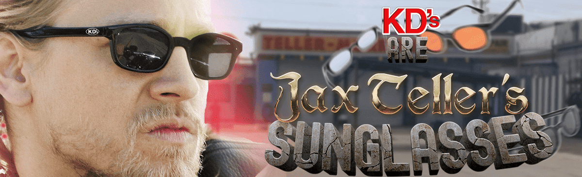 Jax Teller of the Sons of Anarchy series wears KD's sunglasses throughout the motorcycle series.